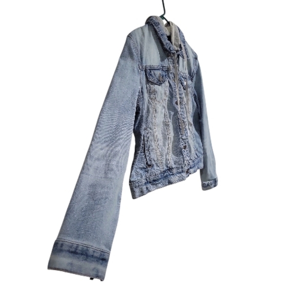 Market & Spruce Removable Hoodie Denim Jean Jacket Size XL Women's - Picture 4 of 13